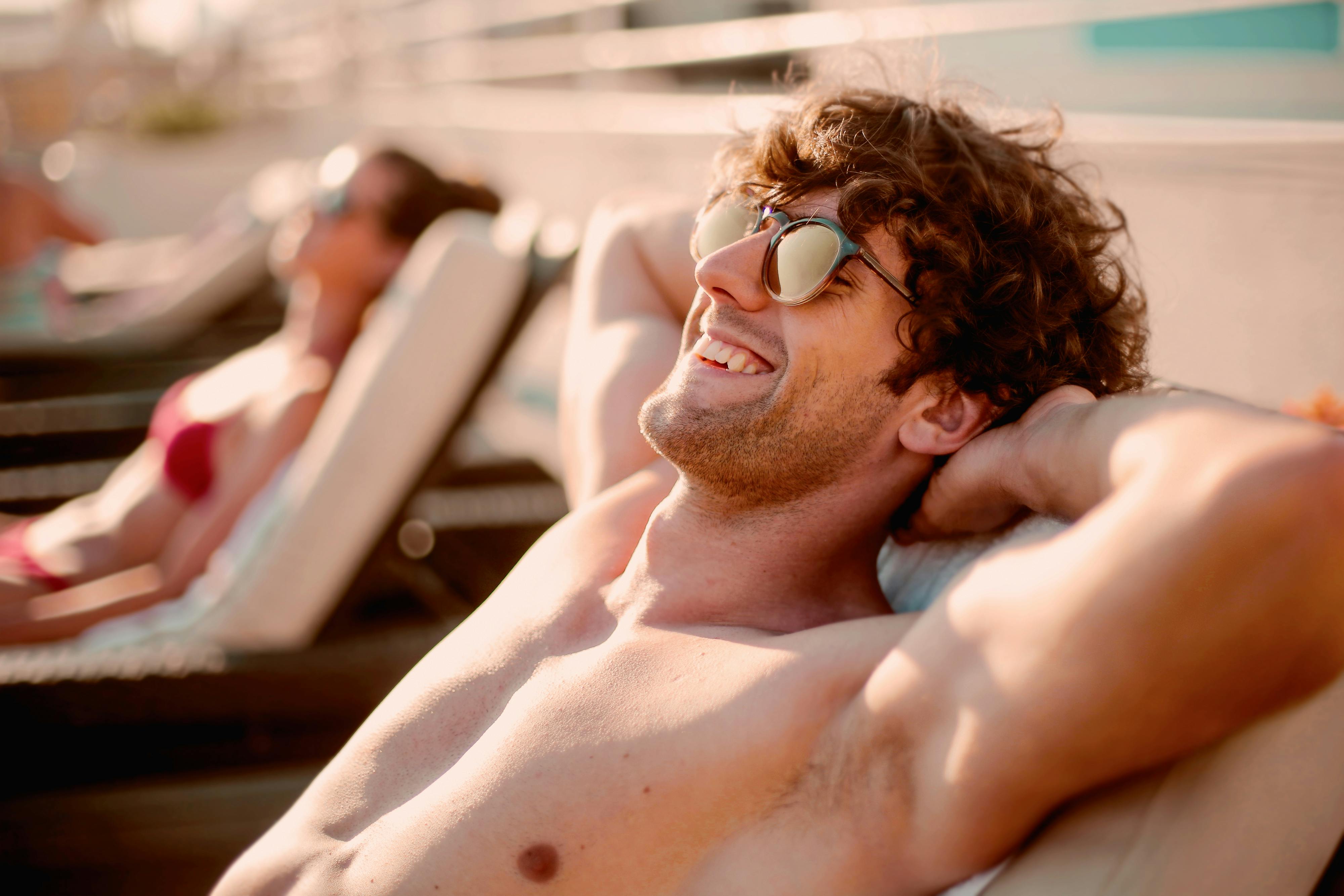 Business owner relaxed, enjoying time off